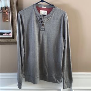 Abercrombie & Fitch gray muscle long sleeve T